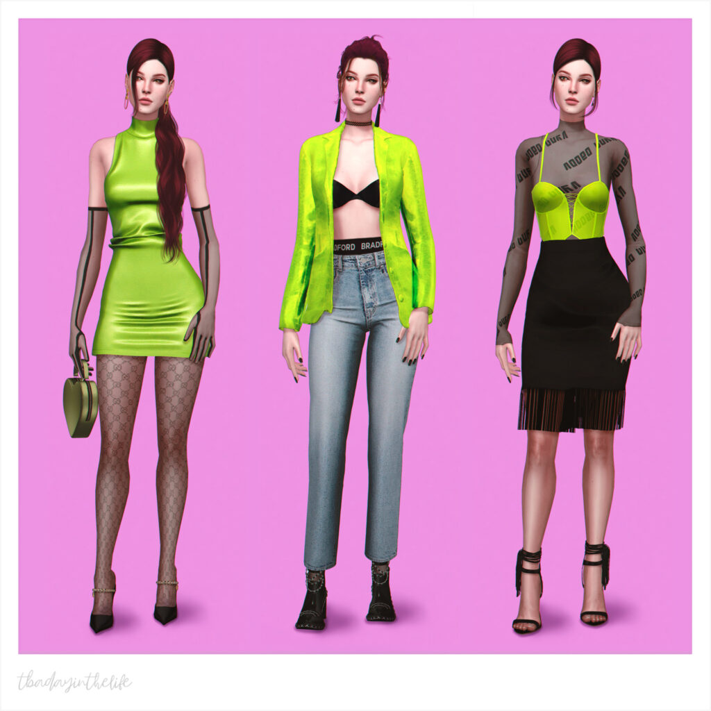tHE SIMS 4 Neon Green Clothing 