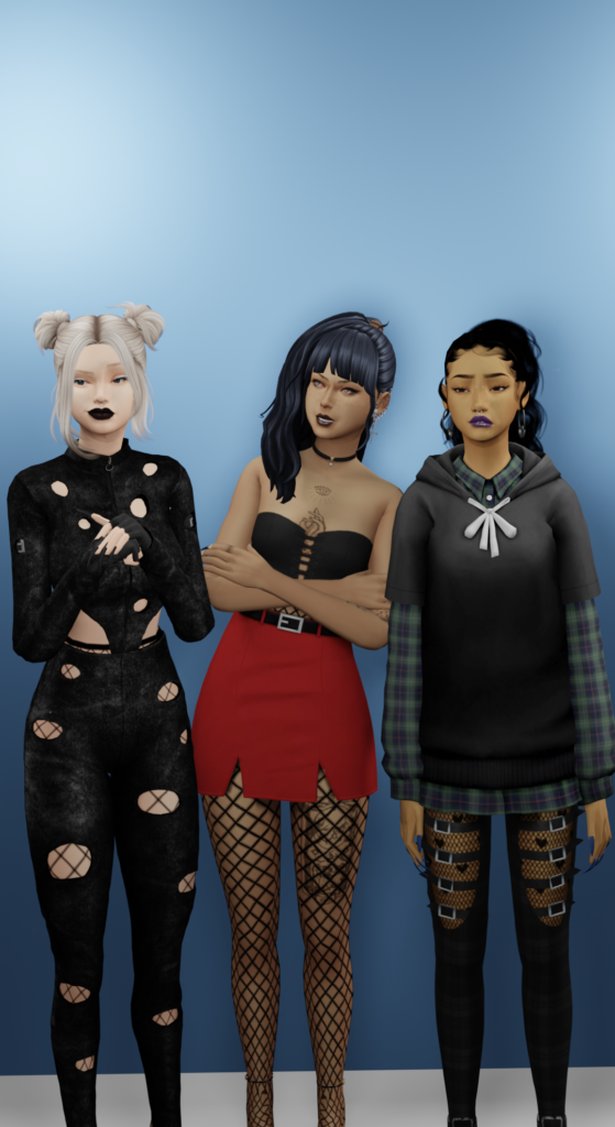 Sims 4 Gothic Girls cc