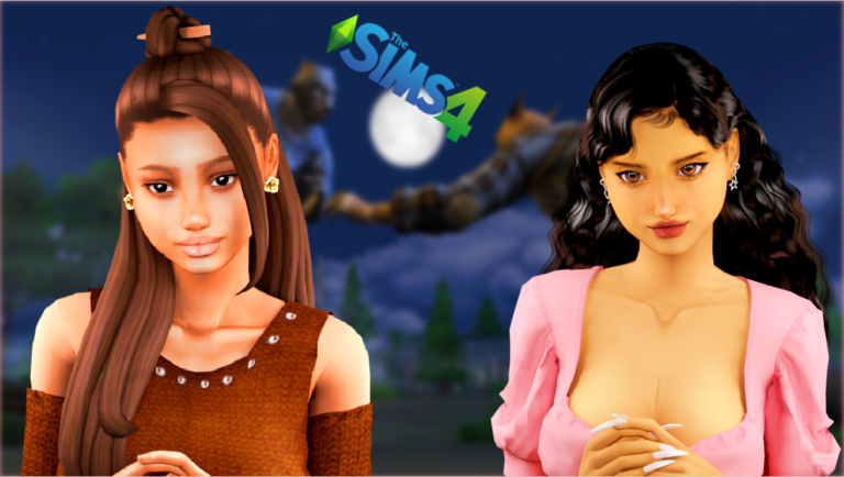 Werewolf sisters howl at the moon in the Sims 4