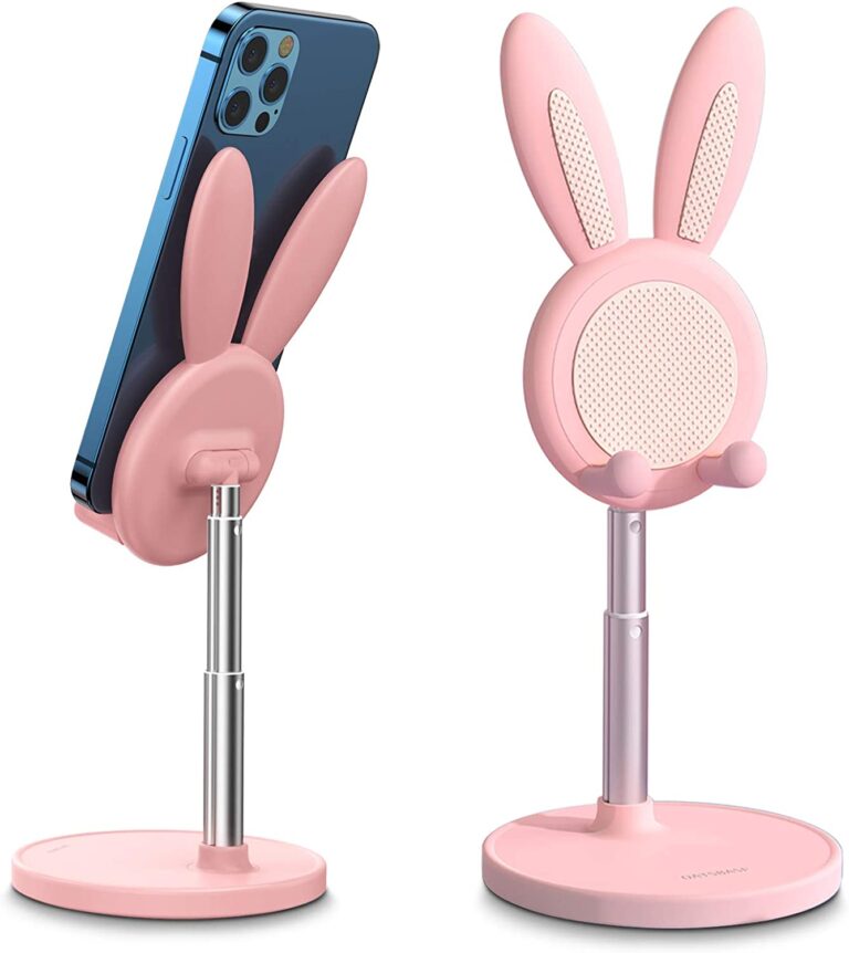 Bunny Phone Stand for Desk, Thick Case Friendly Phone Holder Stand