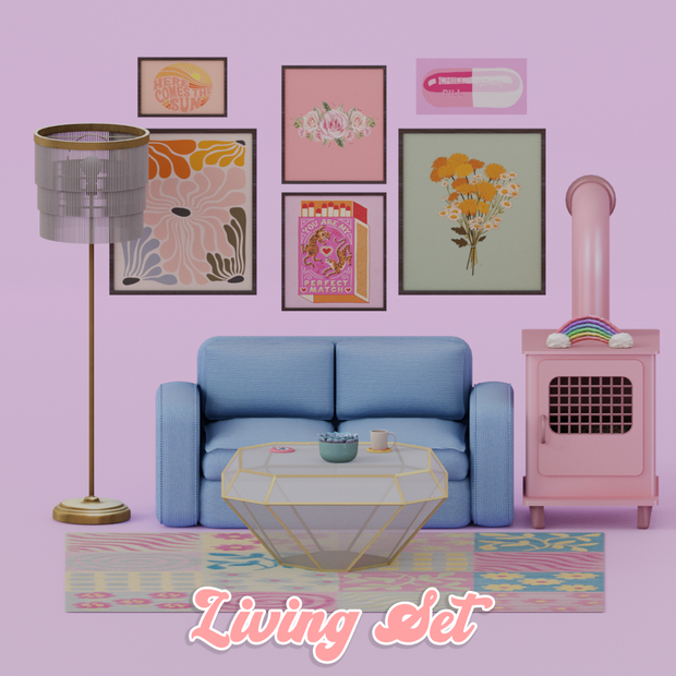 Living Set rooms for sims 4