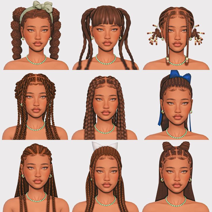 Curly Hair Maxis Match Edition sims 4 Braids Locs Twists