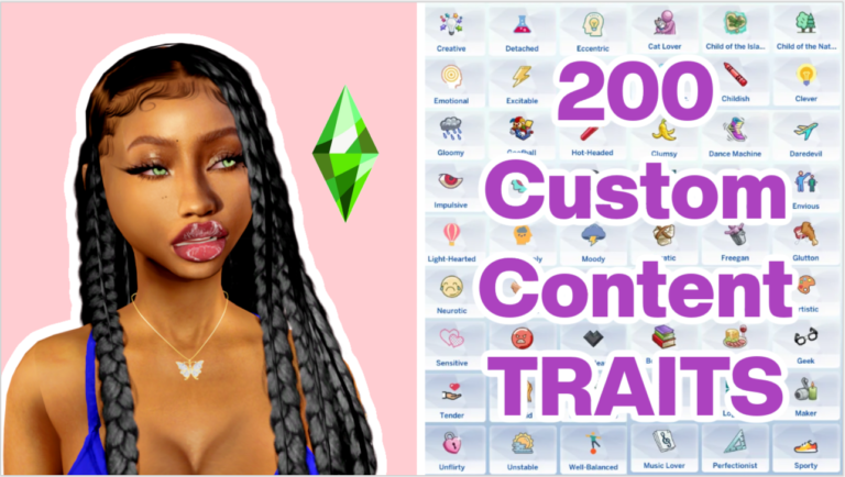 200 Custom Content TRAITS sims 4 mod