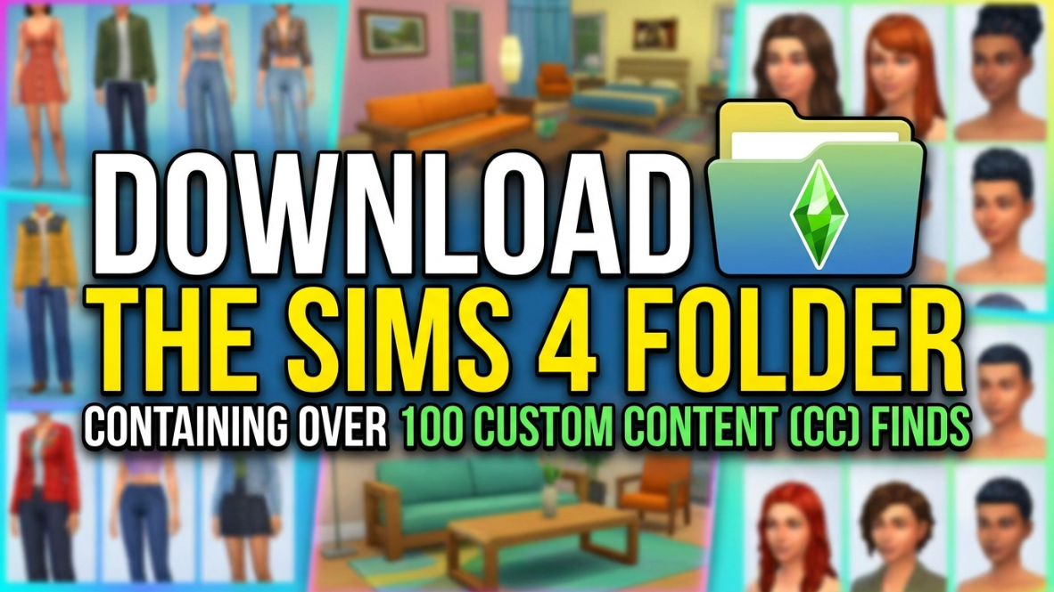 Download sims 4 100 plus cc finds folder