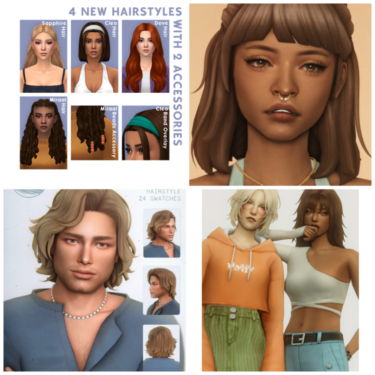 sims 4 UPDOS and Short Hair Maxis Match Edition