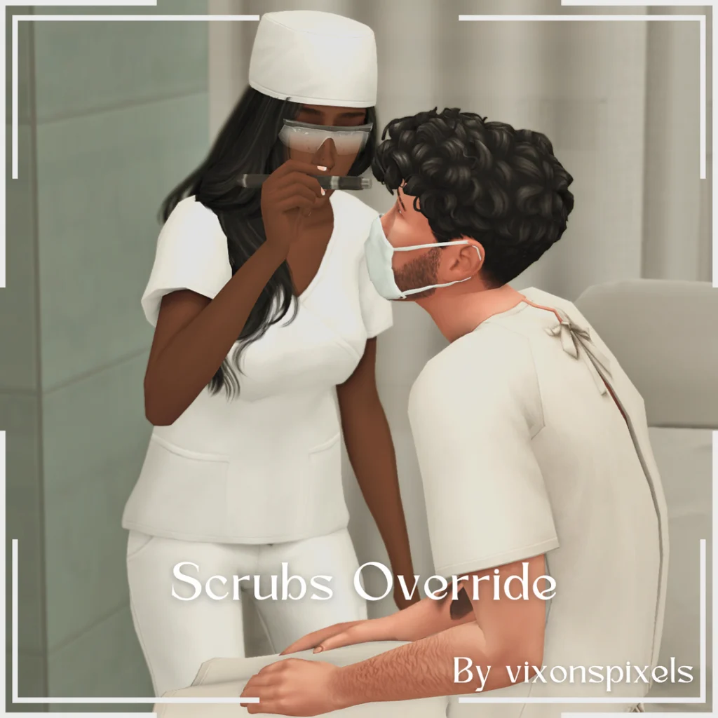 VixonsPixels Scrubs Override Sims 4