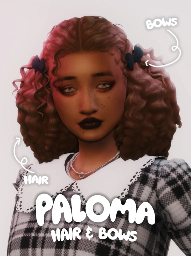 Paloma hair and bows Sims 4 CC