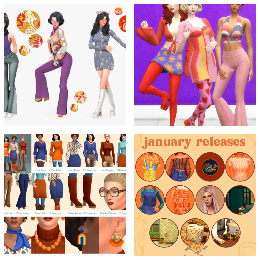 Sims 4 70s lookbook