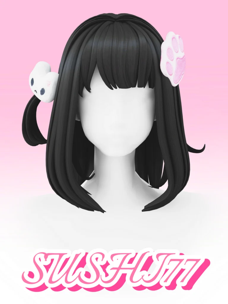 SUSHI77 cute girl hairstyle Sims 4 CC