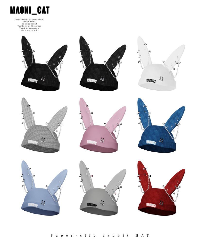 Paper clip Rabbit Hat Sims 4 CC
