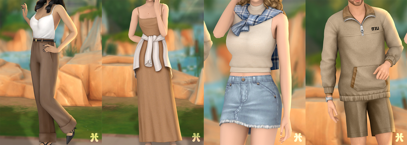Urban Garden Stroll 6 item Sims 4 clothing collection