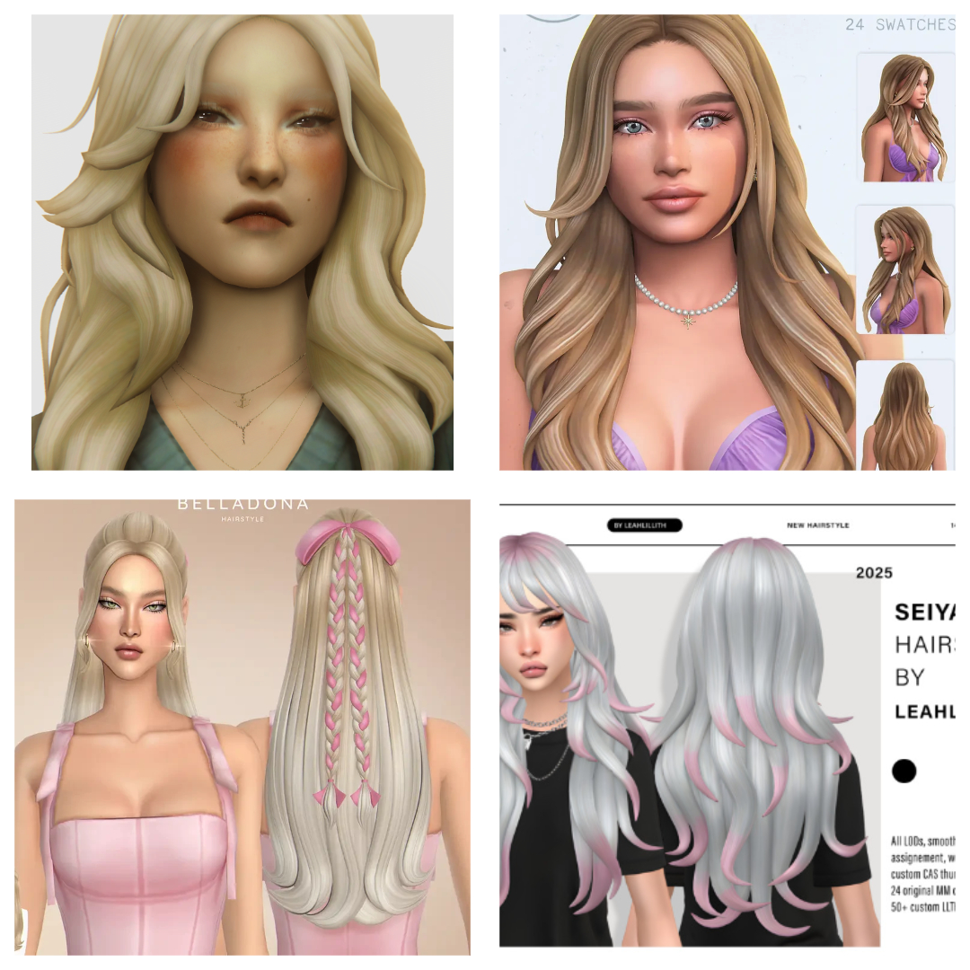 Sims 4 Long Hair CC That you need for your Sims