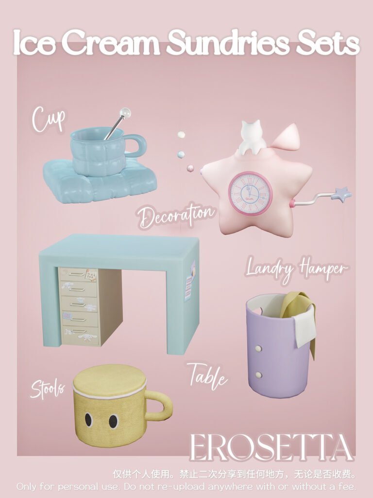 Ice Cream Sundries Set by ERosetta-Sims