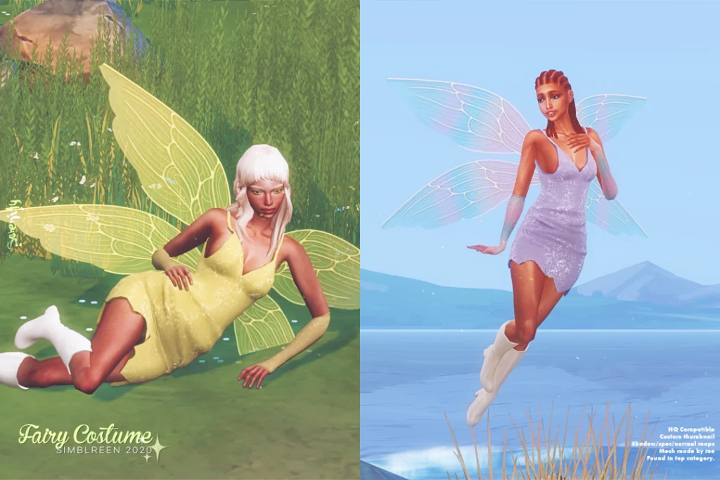 Sims 4 Simblreen 2020 Fairy Costume CC for Halloween and fantasy gameplay
