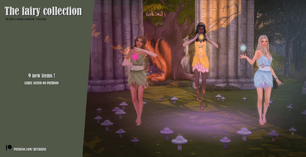 Sims 4 The Fairy Collection by heybrine fantasy fairycore custom content set