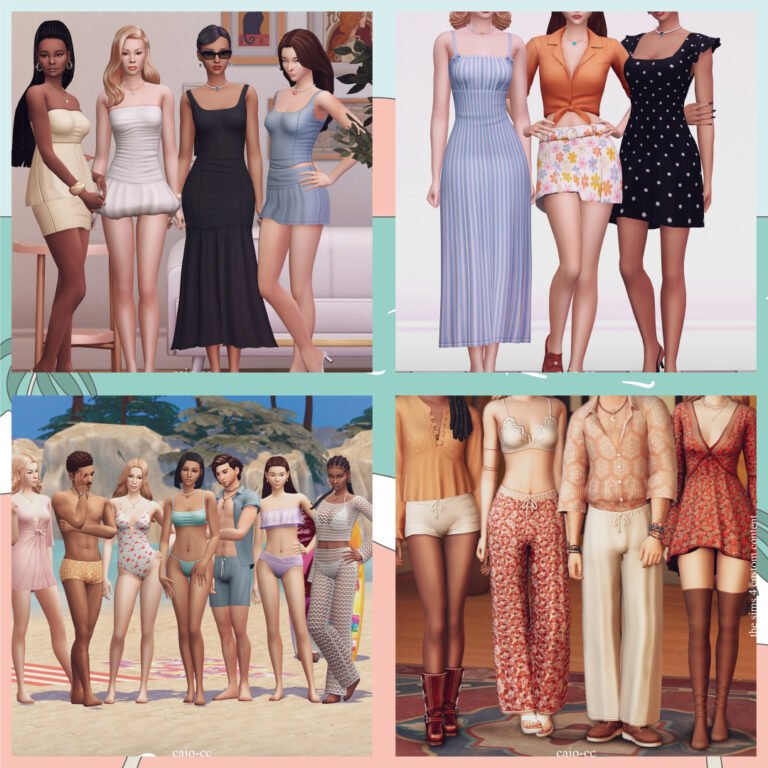 Sims 4 clothing CC by Caio – custom outfits collection
