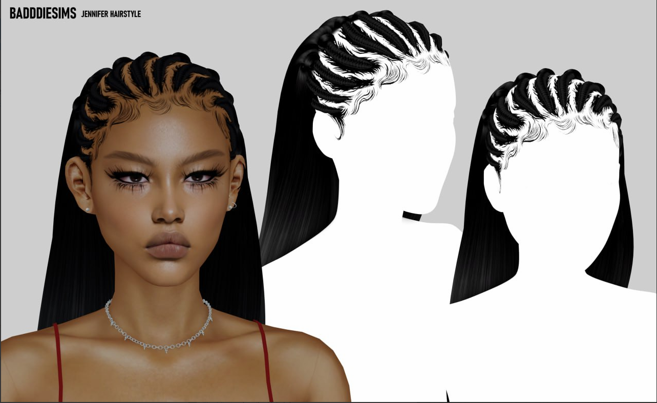 Baddiesims - Jennifer Hairstyle