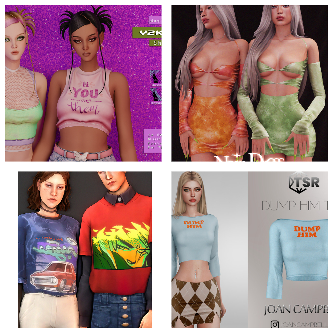 Sims 4 CC hairstyles and outfits