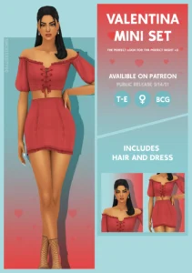 Valentina Mini Dress by Simcelebrity00 Sims 4 CC