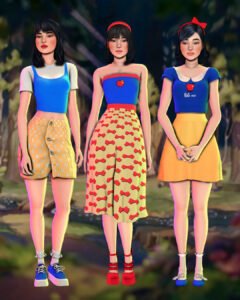 Snow White Dress by Candy Sims Sims 4 CC