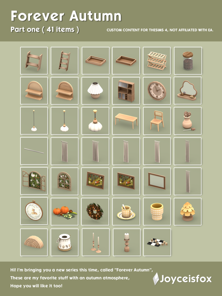 Forever Autumn Part 1 Sims 4 autumn furniture and decor CC