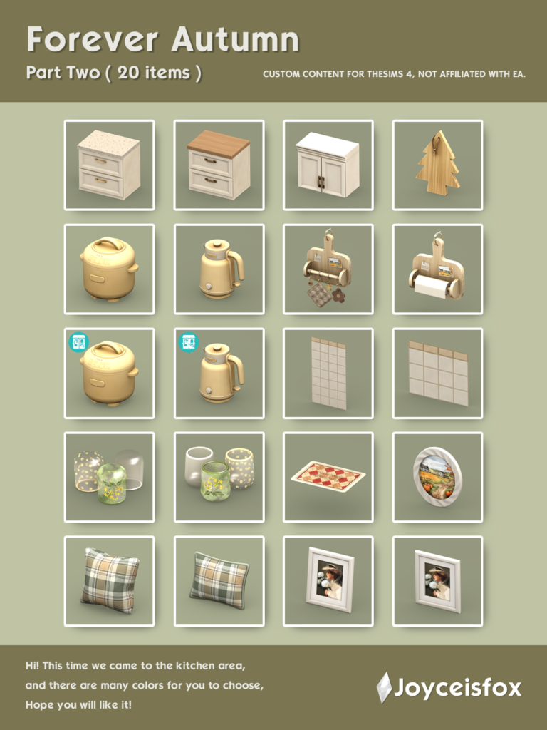 Forever Autumn Part 2 Sims 4 kitchen CC