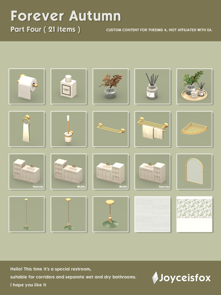 Forever Autumn Part 4 Sims 4 bathroom CC