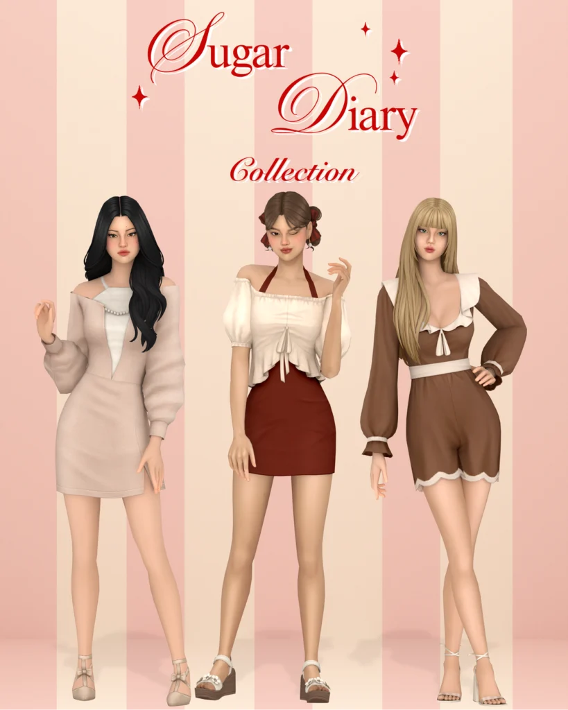 Sugar Diary Sims 4 CC clothing set