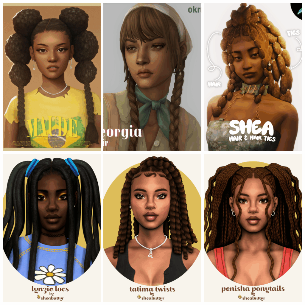 sims 4 black girl cc hair