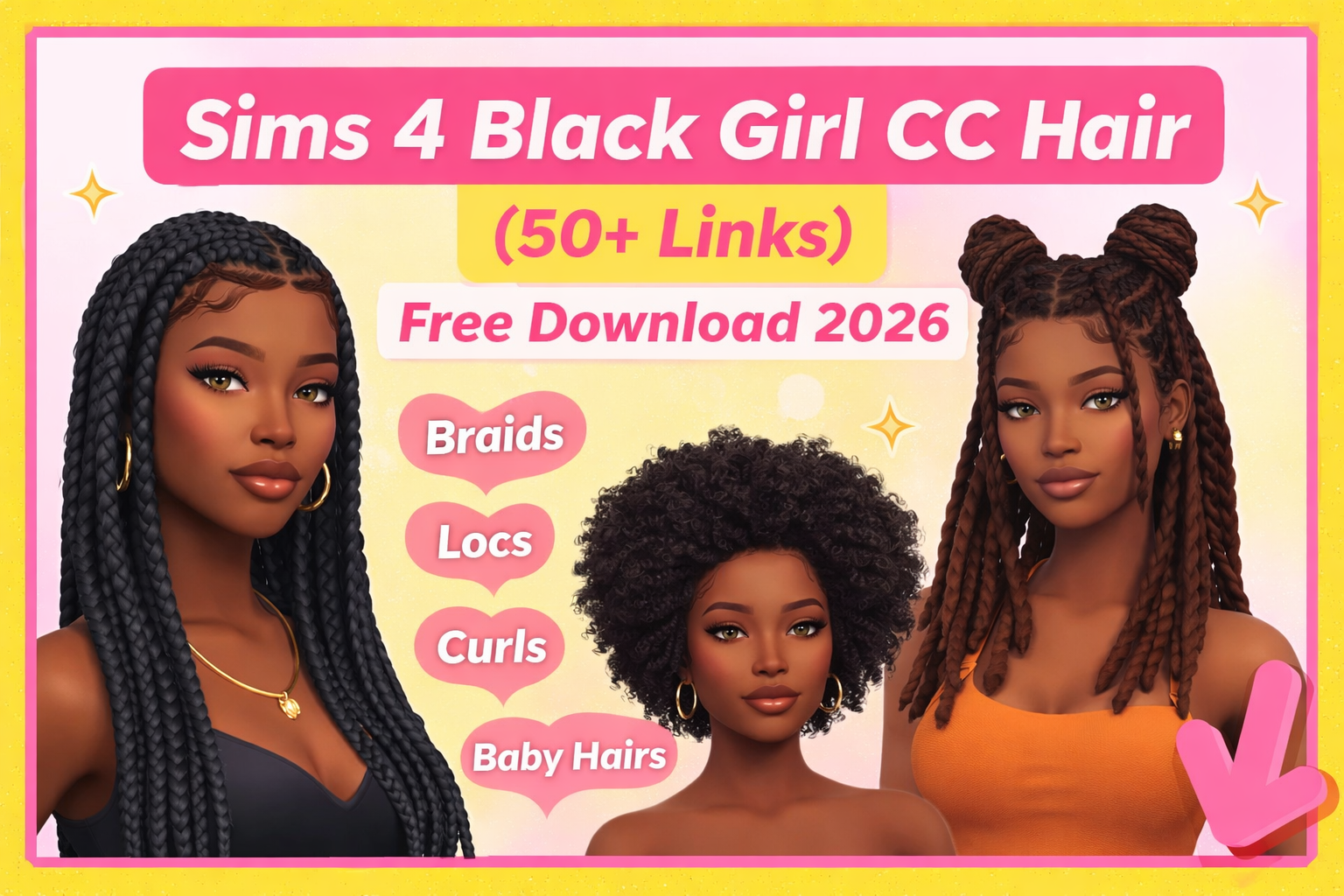 Sims 4 Black Girl CC Hair