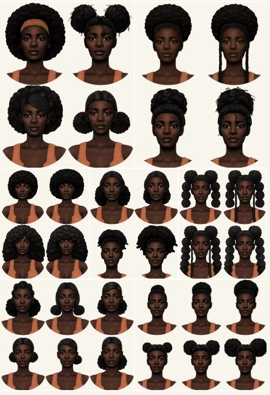 afro collection by sheabuttyr for the sims 4