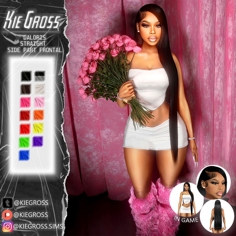 Sims 4 Daloris Hair by KieGross realistic female hairstyle CC