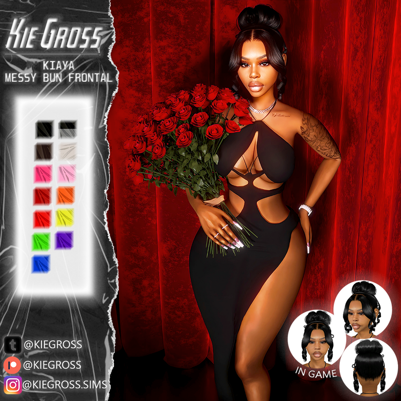 Sims 4 Kiaya Hair by KieGross realistic female hairstyle CC
