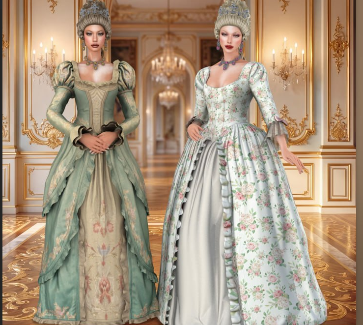 Sims 4 Modco Rococo Female Set elegant feminine outfit CC