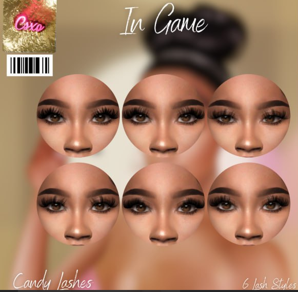 Sims 4 CeceSimsXO Candy Lashes makeup CC for glam female Sims