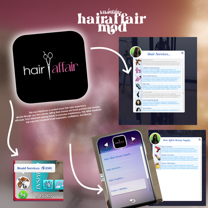 Sims 4 Hair Affair mod realistic hair gameplay custom content