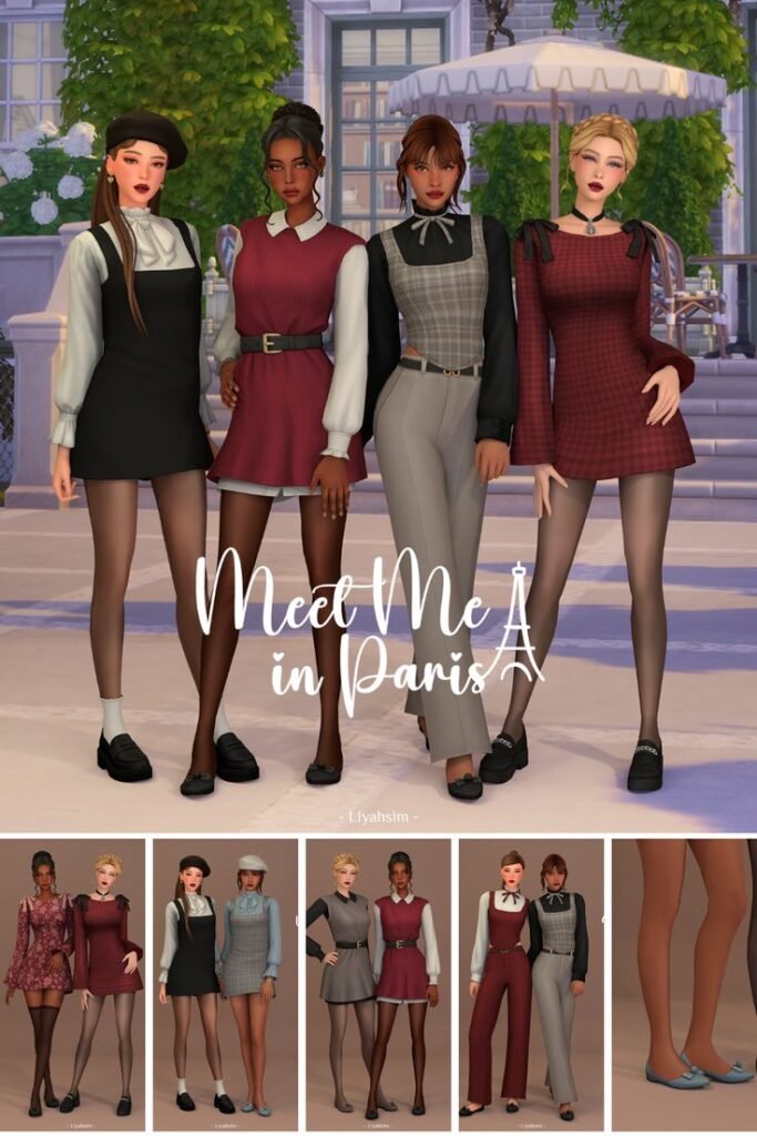 Meet Me in Paris CC Pack by LiyahSim Sims 4 CC