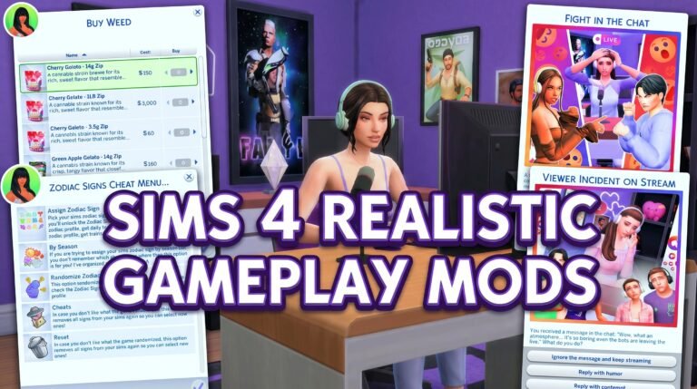 Sims 4 realistic gameplay mods