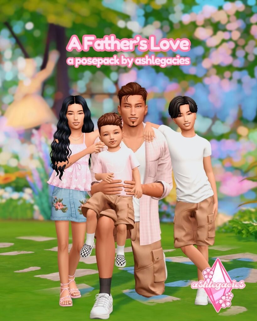 Ashlegacies A Father's Love Posepack Sims 4 Father and Child Poses