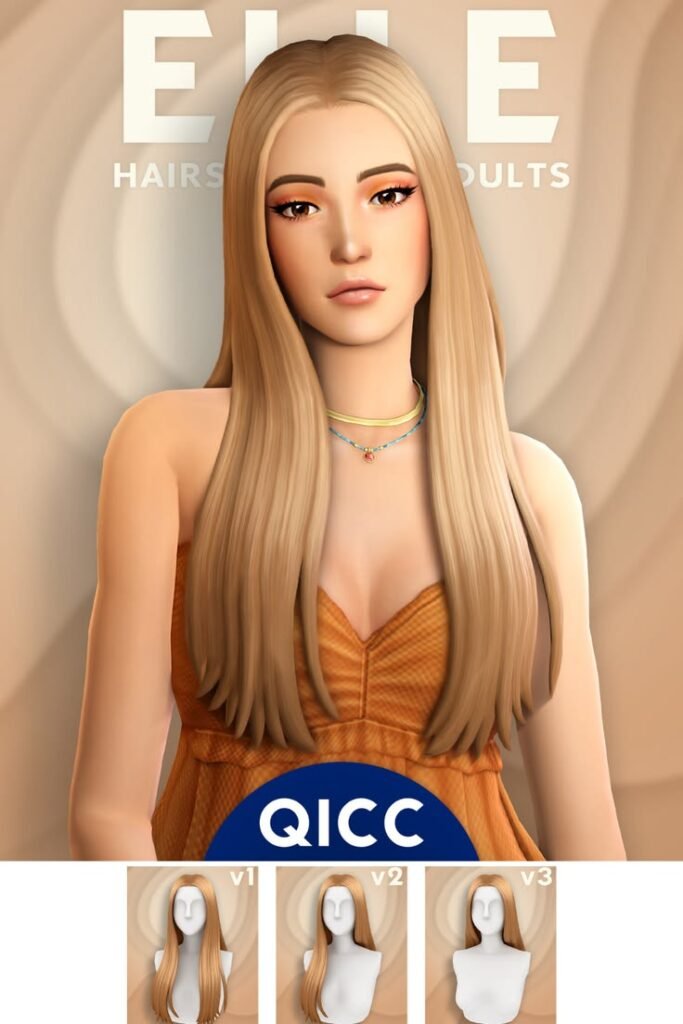 Elle Long Hair CC Sims 4 Long Hair CC