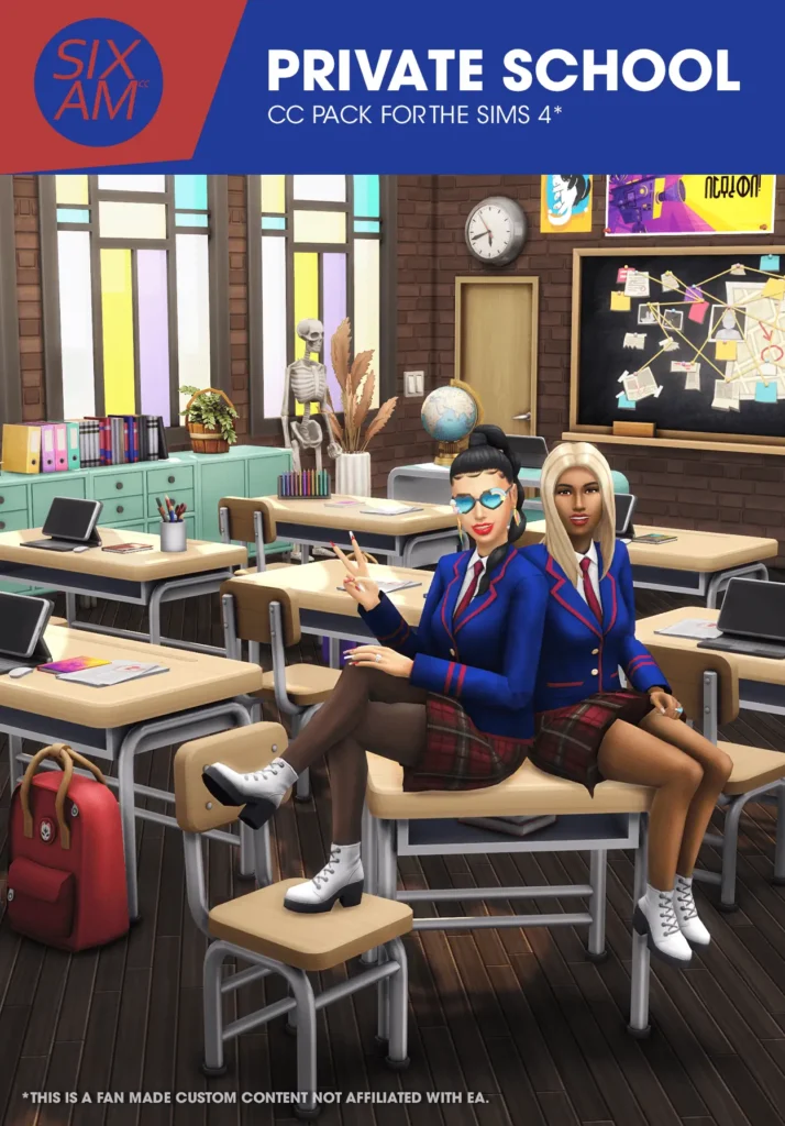 Private School CC Pack Sims 4 Teen CC