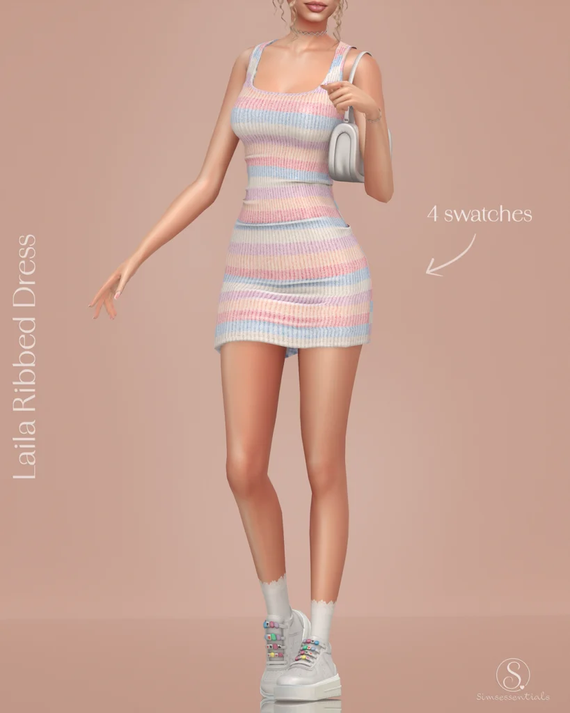 Laila Ribbed Dress BY Simsessentials