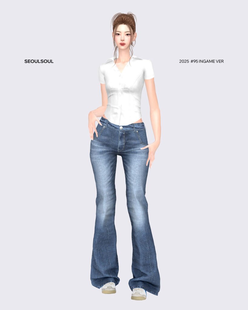 SIMS4 CC 2025 095 Seoul Soul Flare Jeans CC