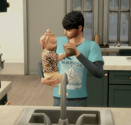 Clean Baby At Sink Animation Override Sims 4