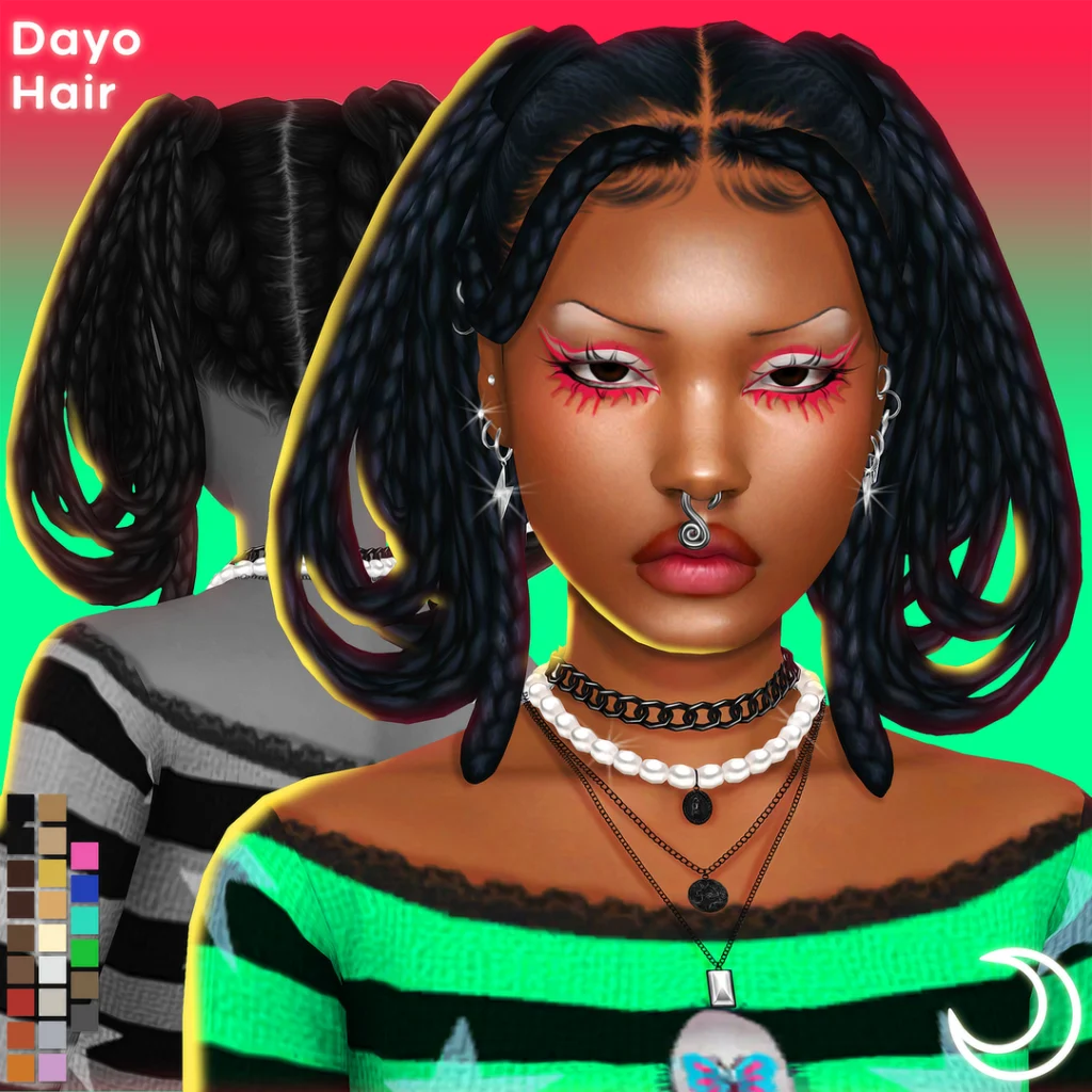 Dayo Hair by ImVikai Sims 4 Hair CC