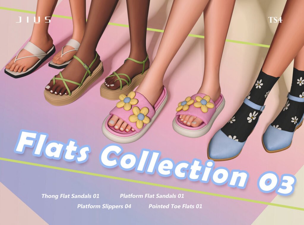 [Jius] Platform Flat Sandals 01