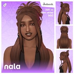 Half-up Maxis Match hairstyle for a feminine Sim