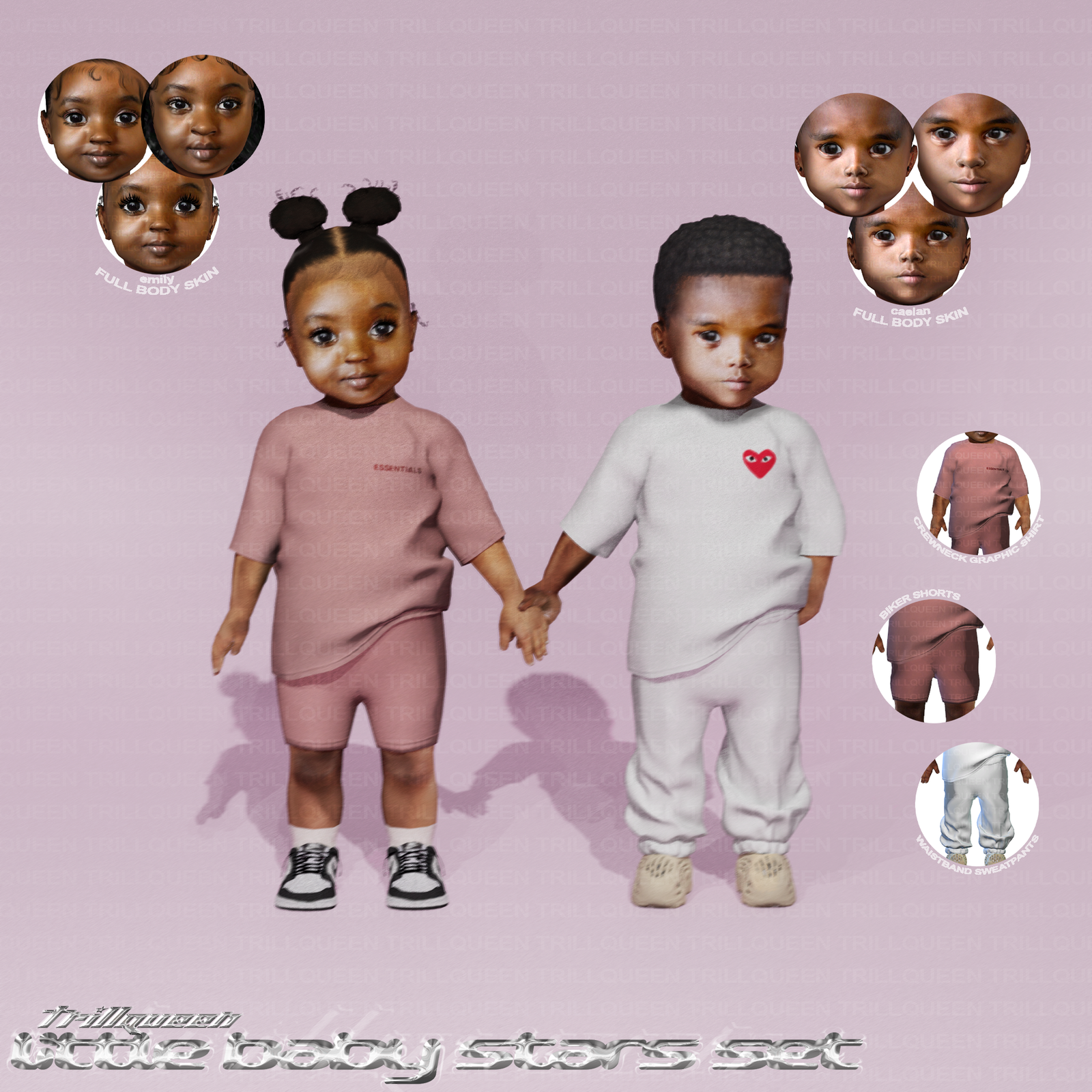 Little Baby Stars Set Sims 4 Baby Skin CC