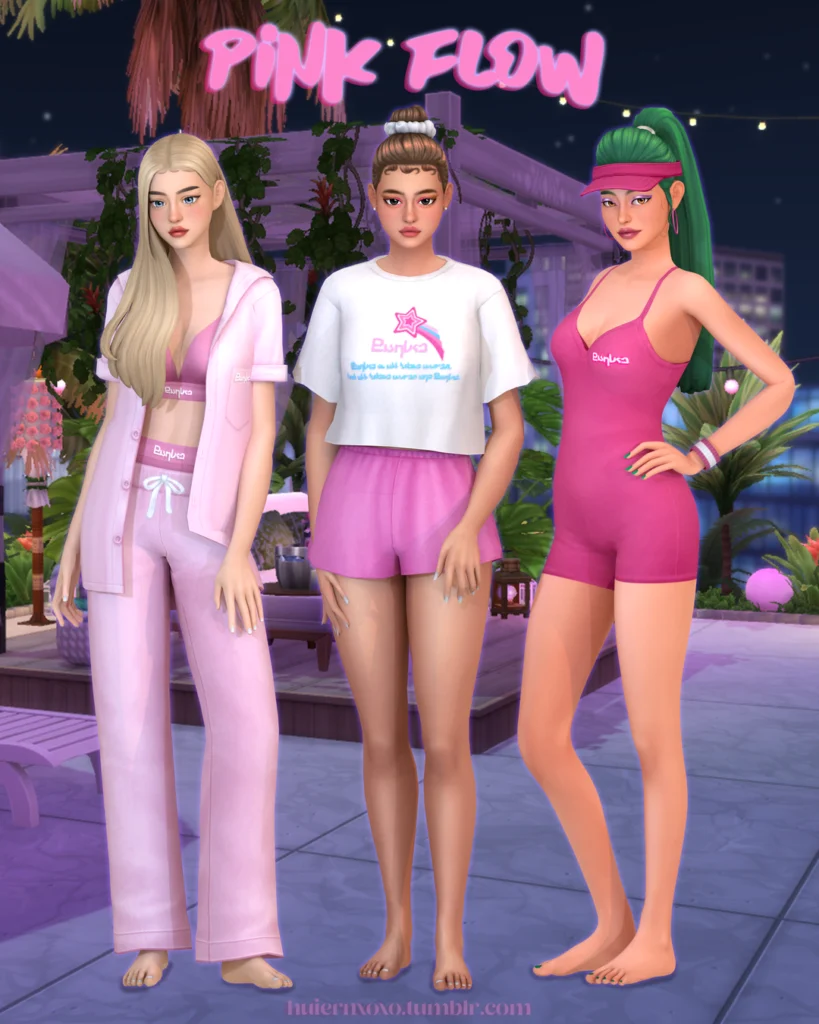 Pink Flow Collection Sims 4 Teen CC
