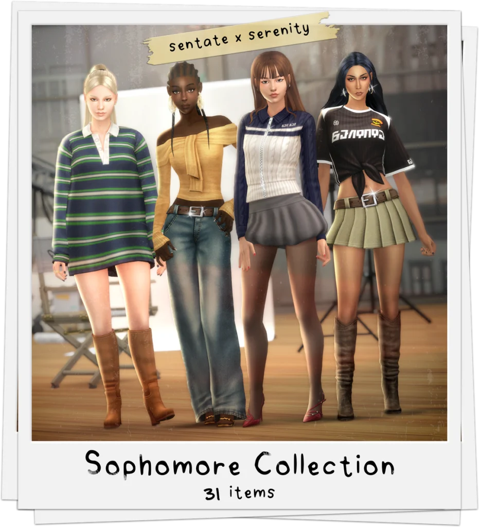 Sophomore Collection Sims 4 Teen CC